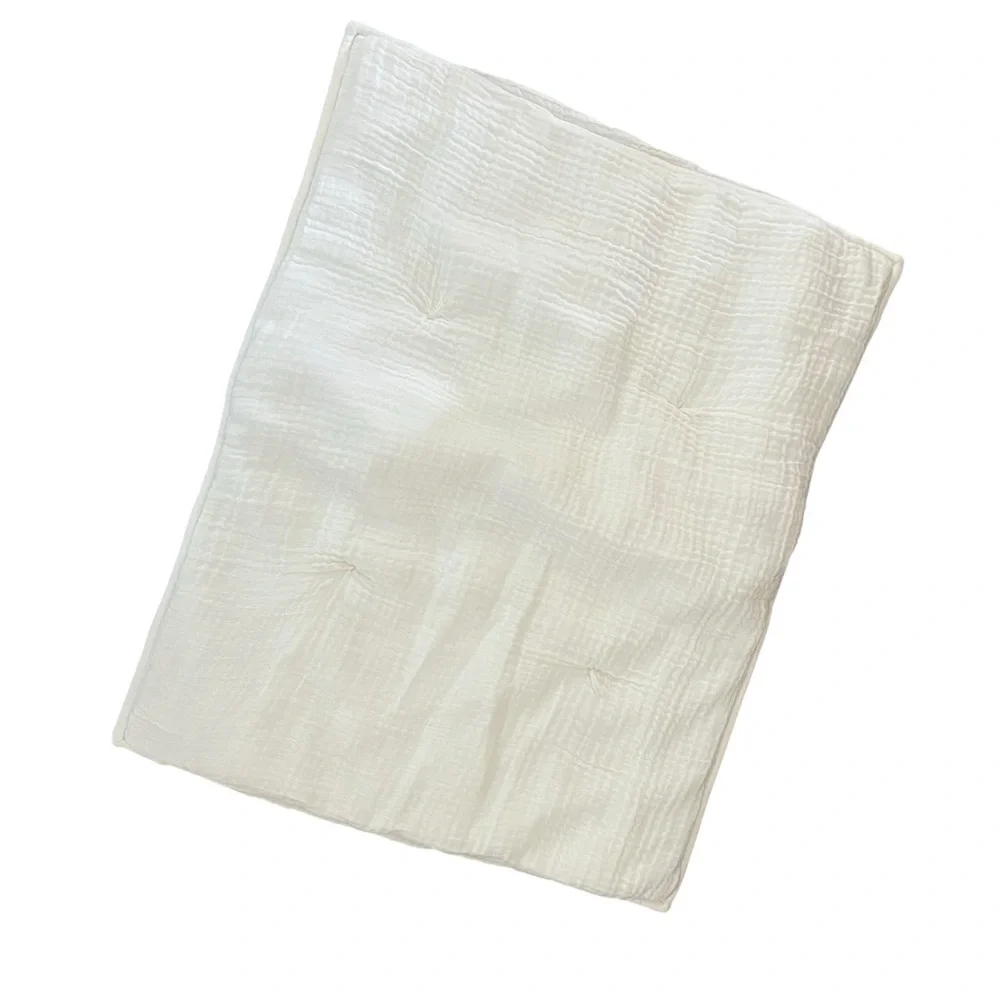 Crate and Barrel Aire Crinkle Gauze Organic Cotton Linen Blend Standard Sham
